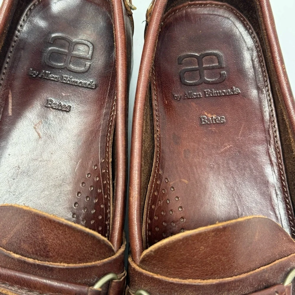 Allen Edmonds Brown Leather Slip On Loafers Mens 10.5